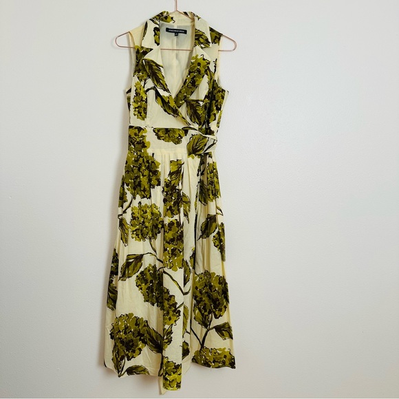 Jones Wear Floral Printed Midi Dress Fit and Flare Wrap Pleated - Picture 7 of 13